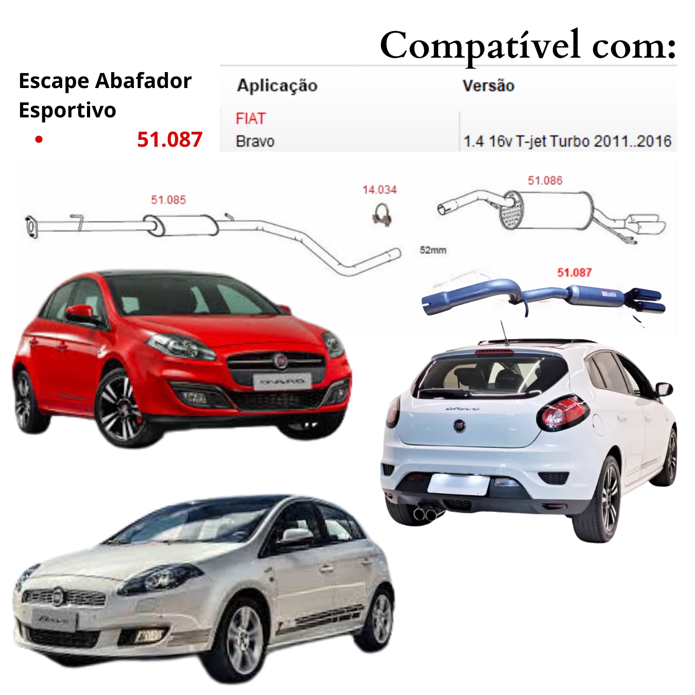 Escapamento Abafador JK Esportivo Fiat Br...