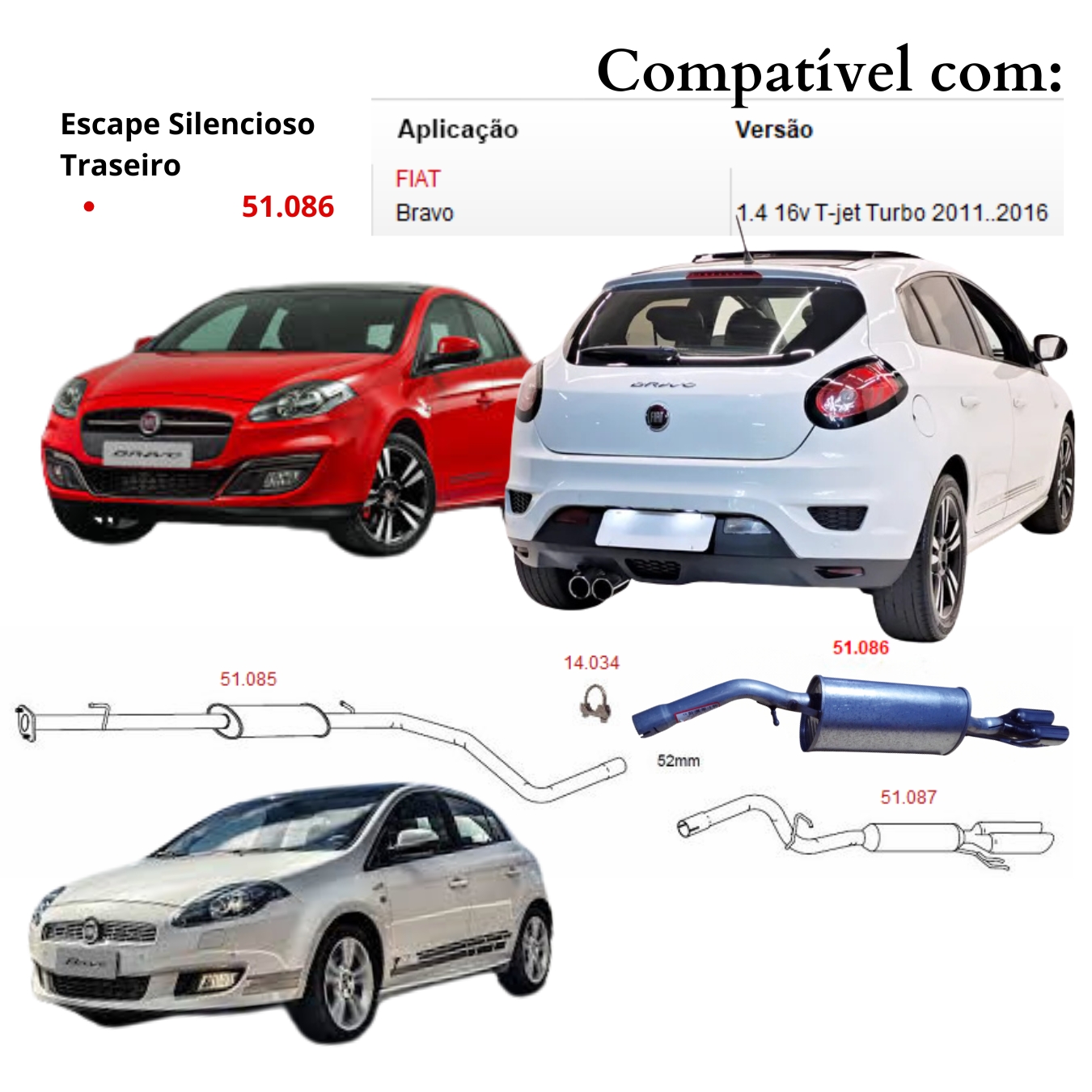 Silencioso Escapamento Original Fiat Brav...