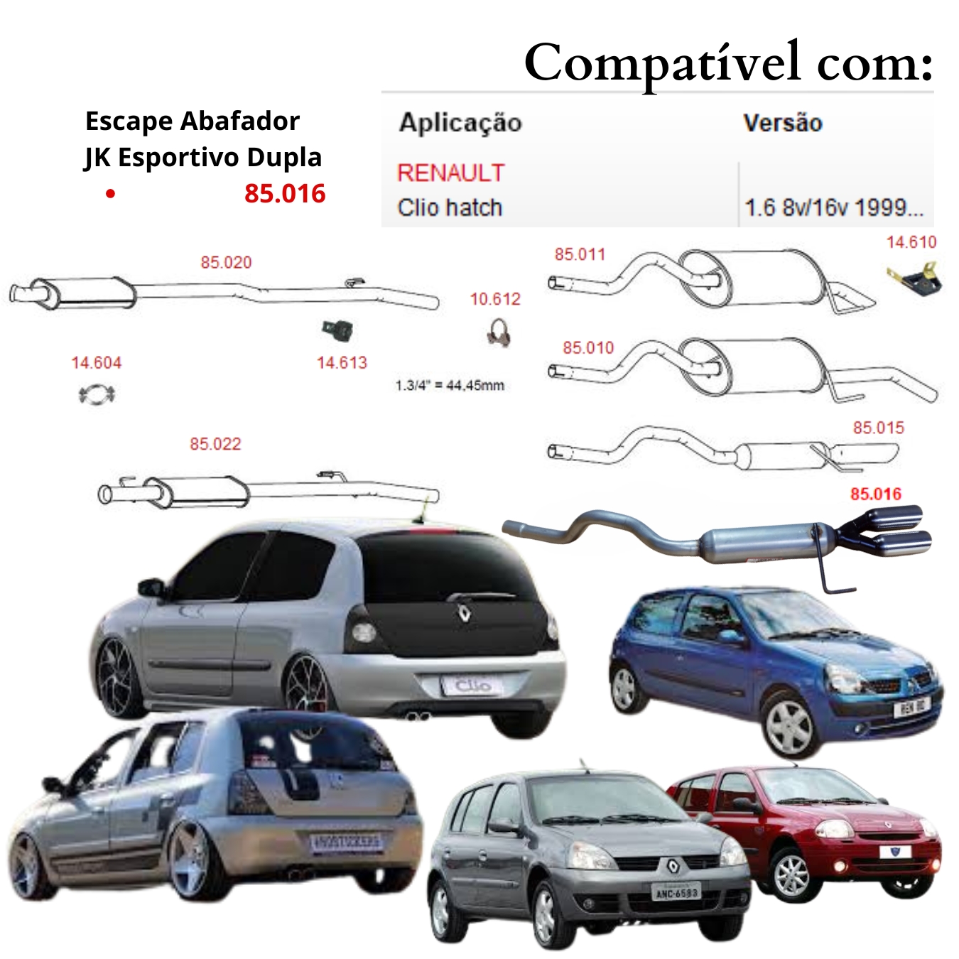 Escapamento Abafador Jk Esportivo Renault...