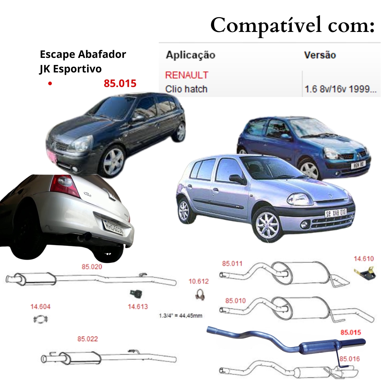 Escapamento Abafador Esportivo Renault Cl...