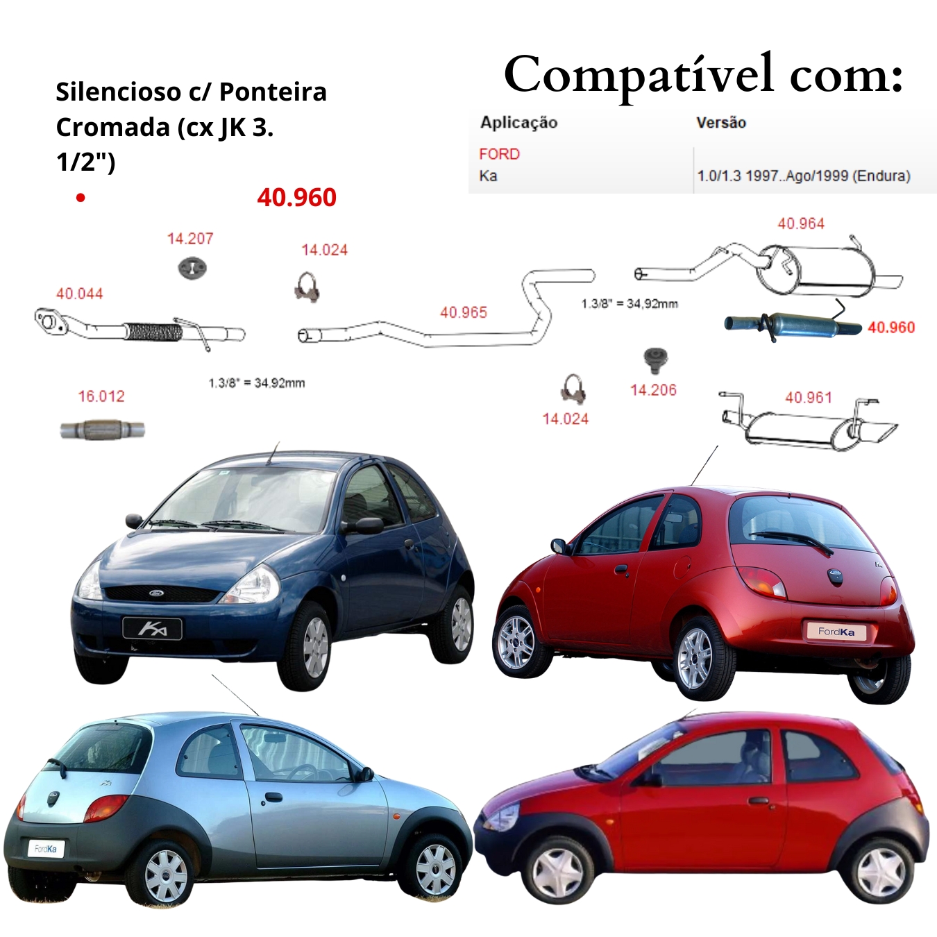 Escapamento Abafador Esportivo Ford Ka 1....