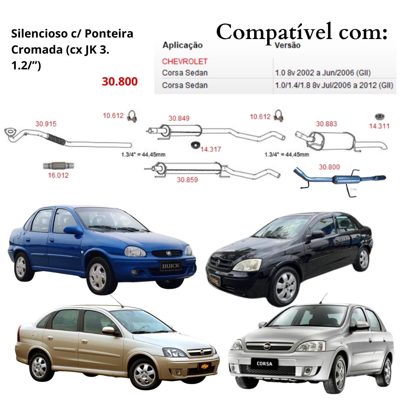 Escapamento Abafador Esportivo Chevrolet ...