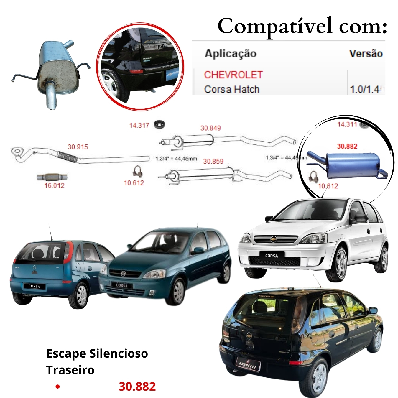 Escapamento Silencioso Traseiro Chevrolet...