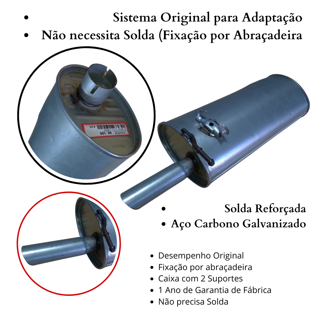 Silencioso Escapamento Bujão Traseiro Vol...