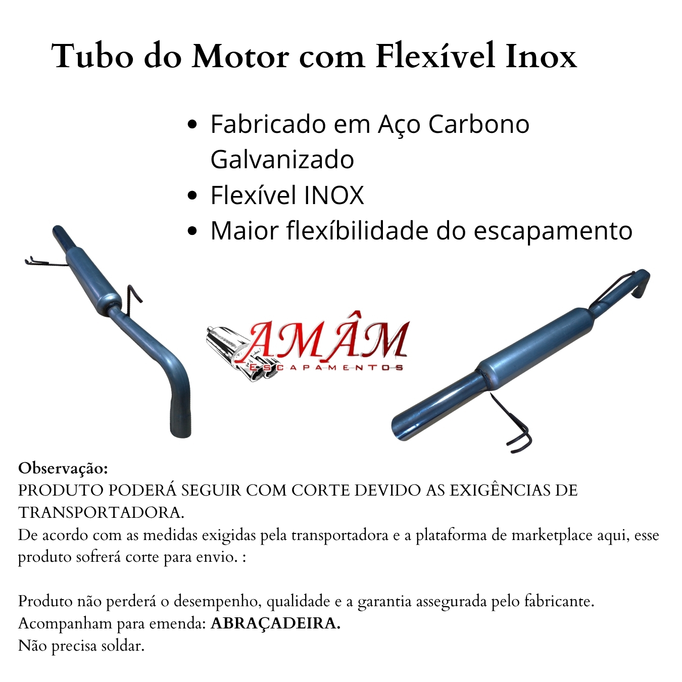 Escapamento Abafador Esportivo Ponteira C...