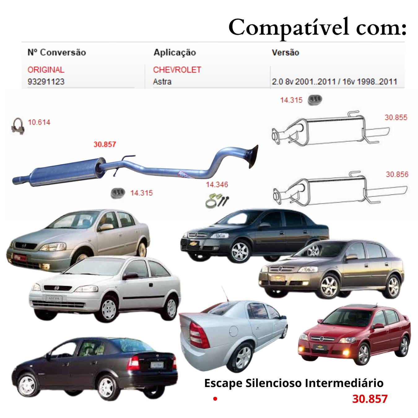 Escapamento Silencioso Intermediário Chev...