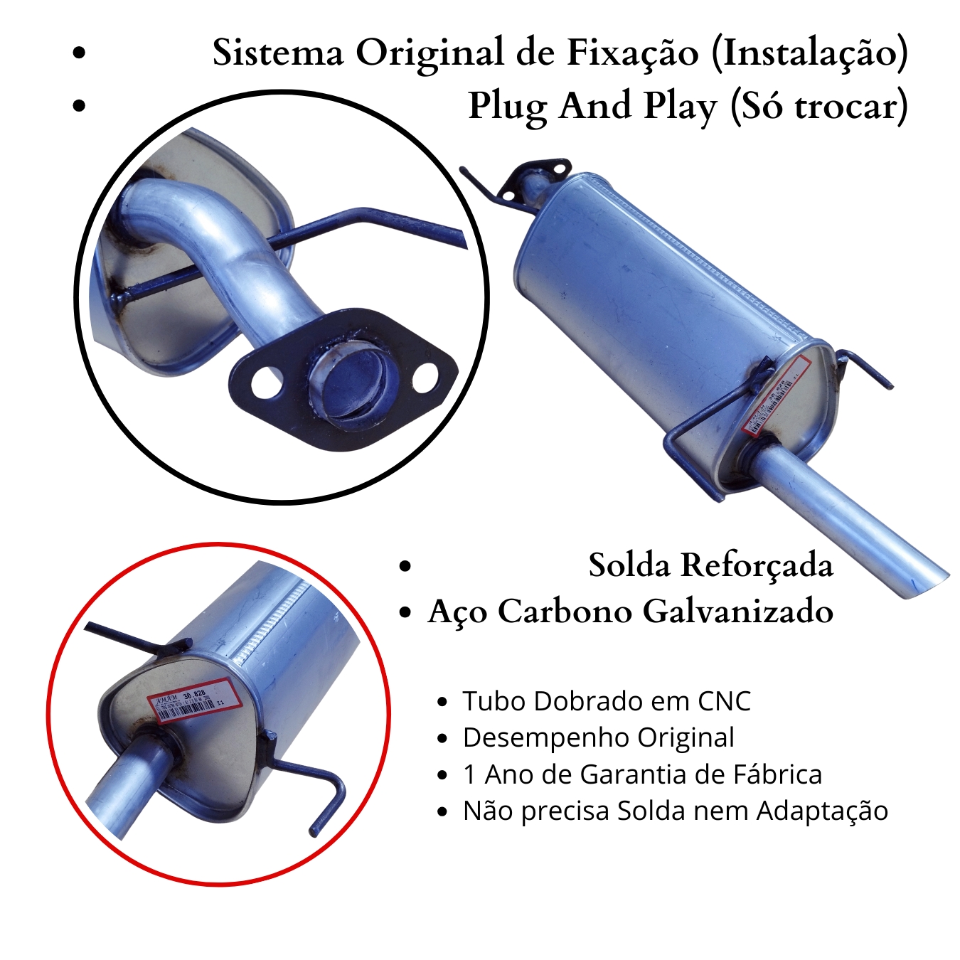 Silencioso Escapamento Traseiro Chevrolet...