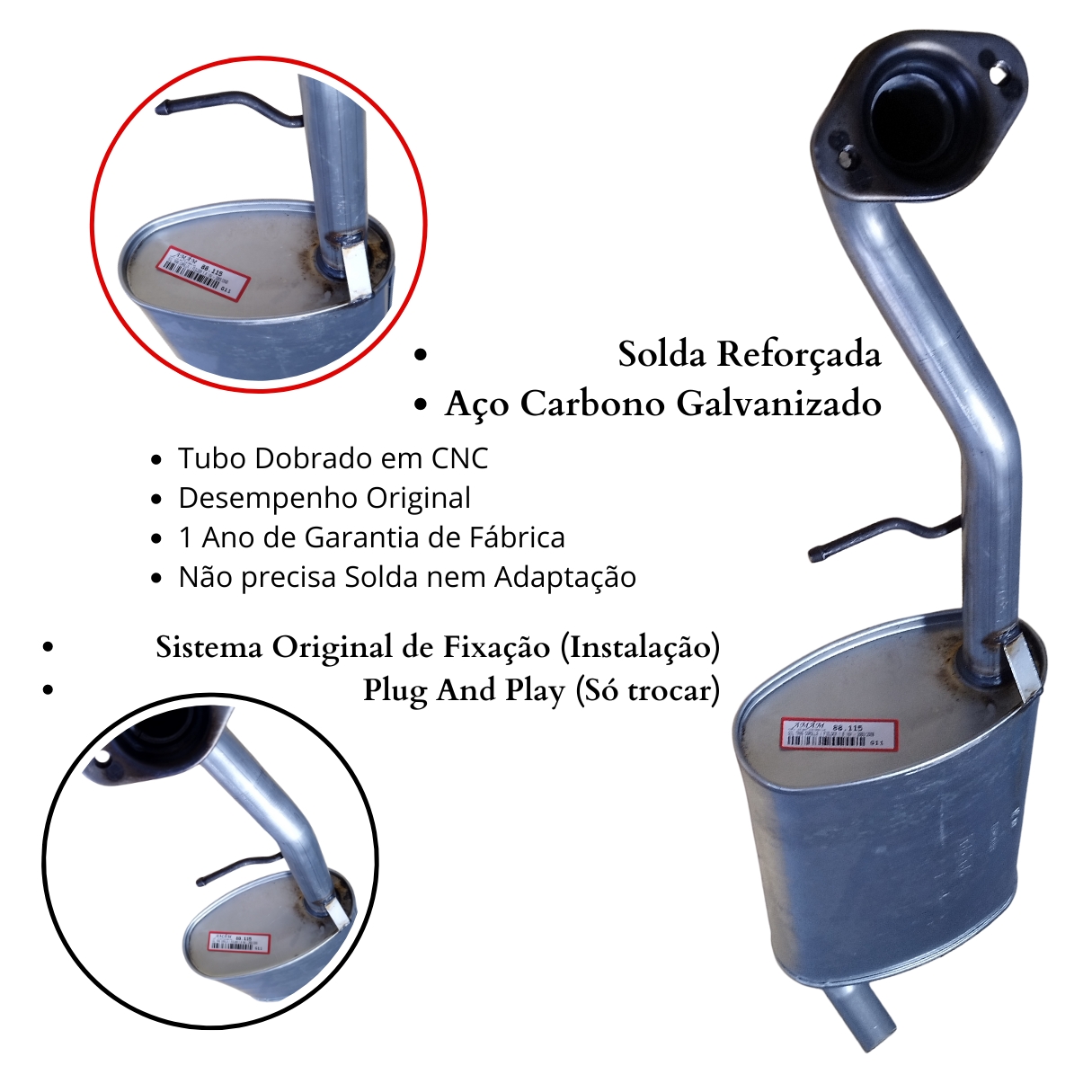 Escape Silencioso Traseiro Toyota Corolla...