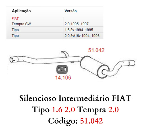 Escapamento Silencioso Intermediario Fiat...