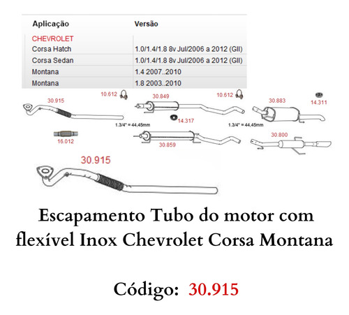 Escapamento Tubo do Motor com Flexível In...