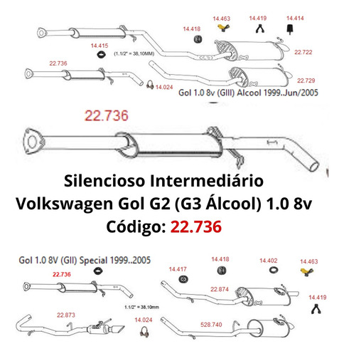 Escapamento Silencioso Intermediário Volk...