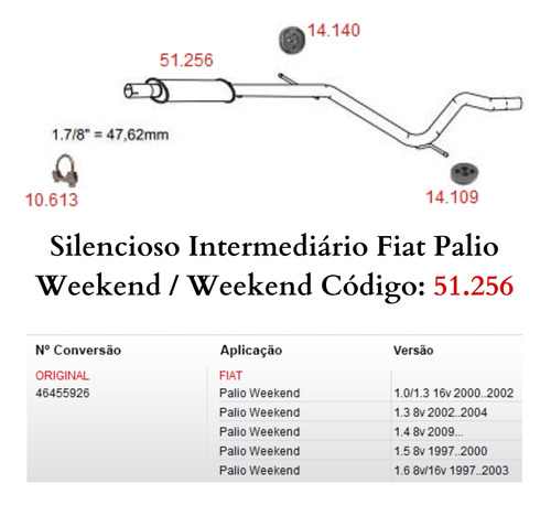 Escapamento Silencioso Intermediario Linh...