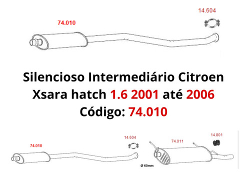 Escapamento Silencioso Intermediario Citr...