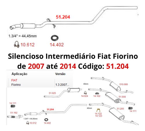 Escapamento Silencioso Intermerdiario Fia...