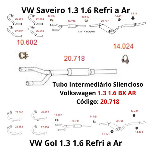 Escapamento Tubo do Motor Volkswagen Para...