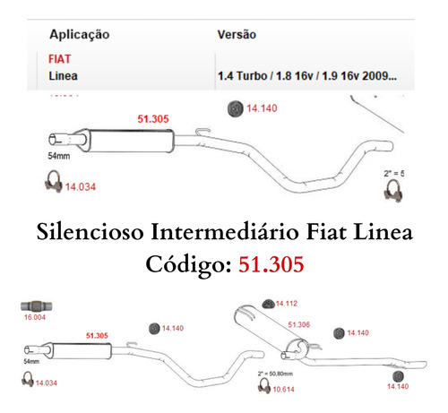 Escapamento Silencioso Intermediario Fiat...
