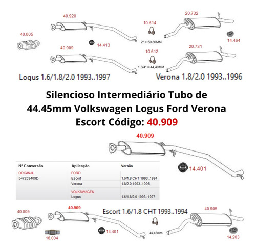 Escapamento Silencioso Intermediario Volk...