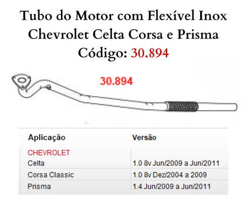 Escapamento Tubo do Motor com Flexível In...